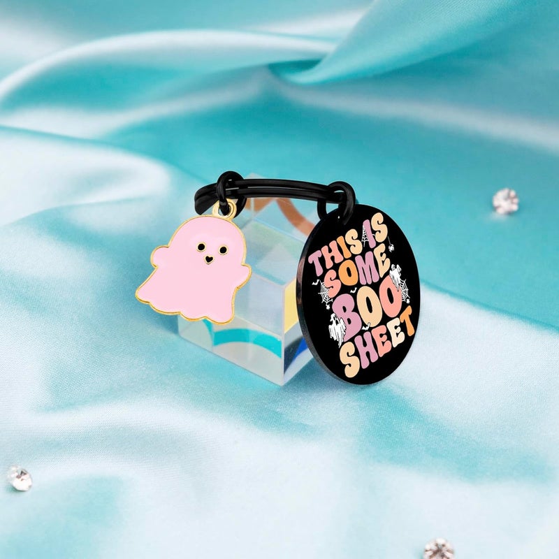 Aisity Halloween Gifts Boo Basket Ghost Keychain Gifts for Her Women Teen Girls Perfect Halloween Boo Basket Ideas Gift for Teen Girl Cool Stuff Funny Gift for Him Her Halloweens Baskets Stuffers - Image 5